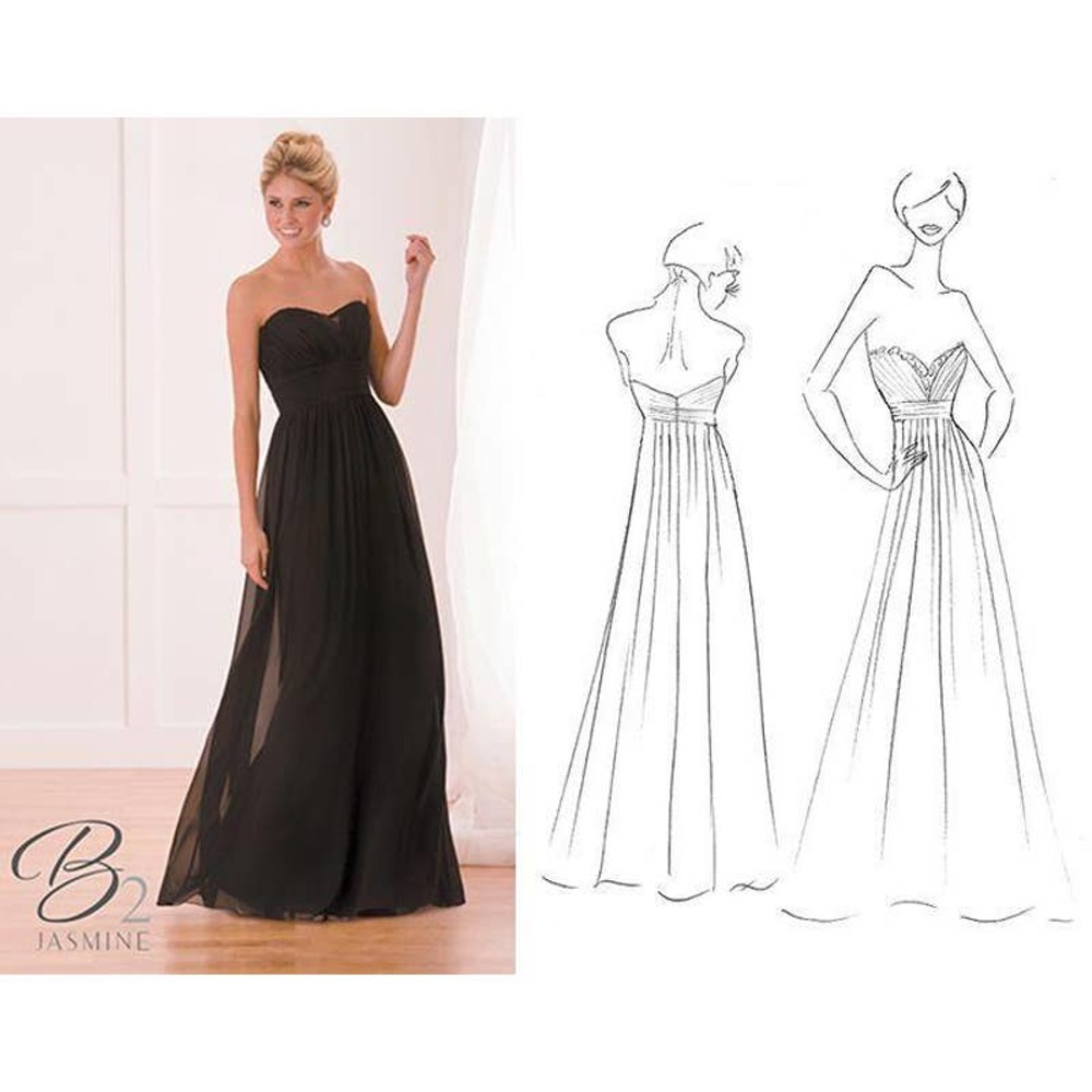 B2 BY JASMINE Elegant Black Gown for Special Occasion Prom or Wedding B173014